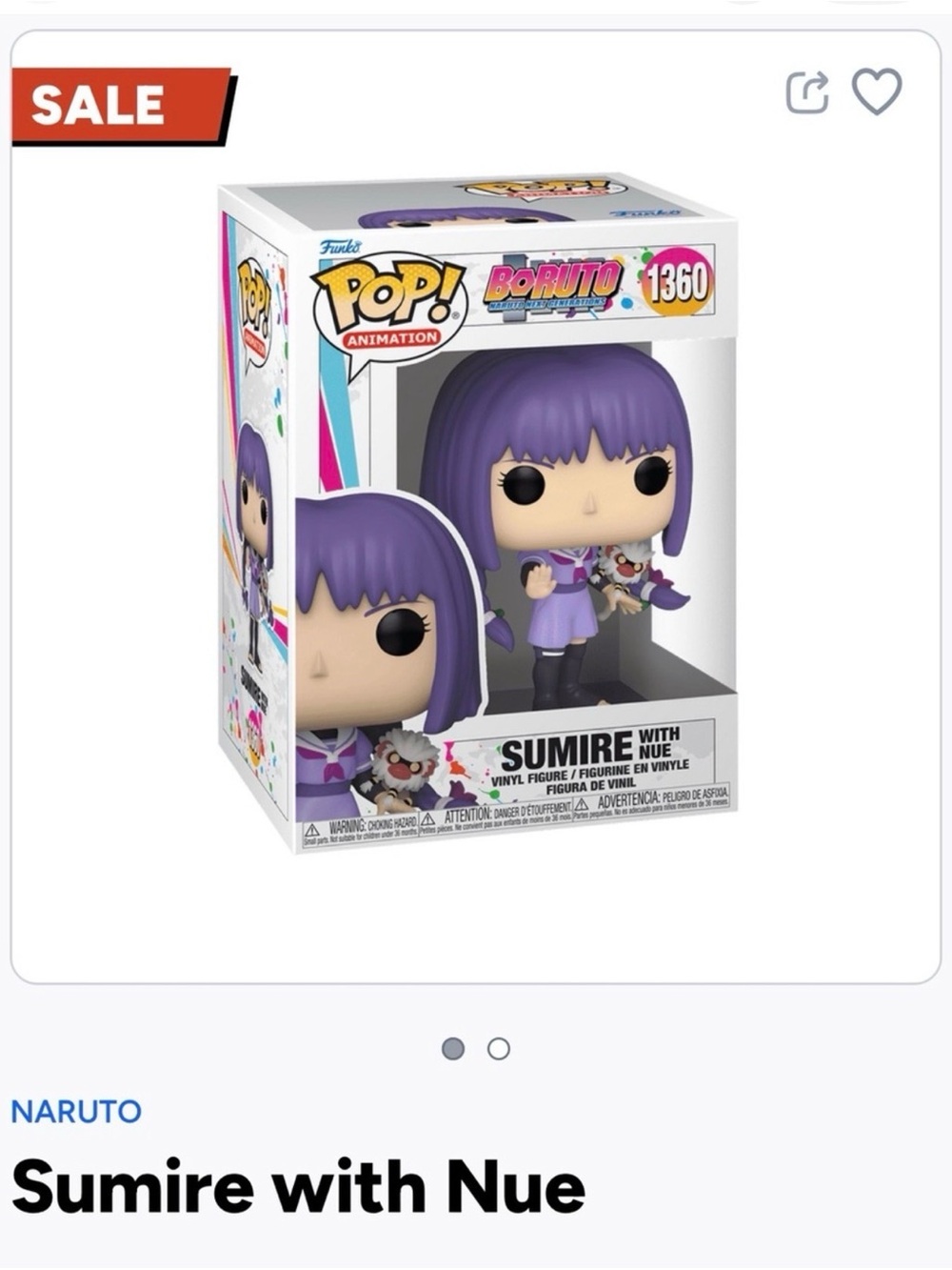Funko Pop! Sumire with Nue Vinyl Figure - Purple- 1360